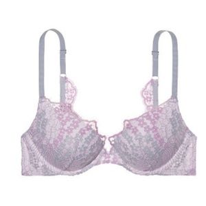 Victoria Secret Dream Angels Push-up Bra Lilac Floral Spring Collection NWT